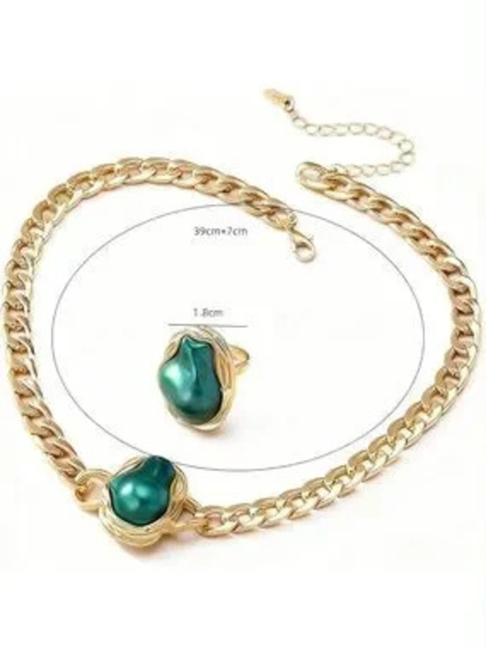Anthropologie Gold Color Chain Necklace with Pearl Center